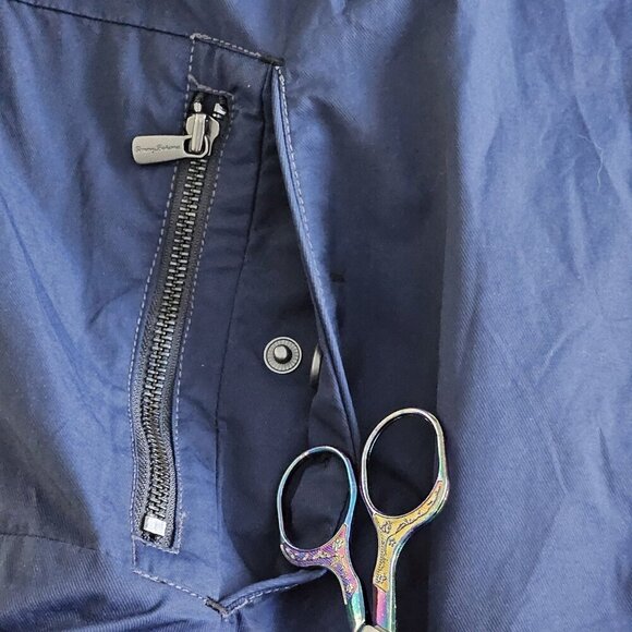 Tommy Bahama Jacket Mens M Navy Cotton Nylon Full Zip Lined Windbreaker Pockets - Picture 15 of 16